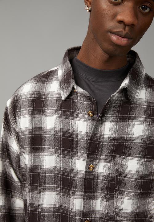Factorie - Check Shirt - licorice white check