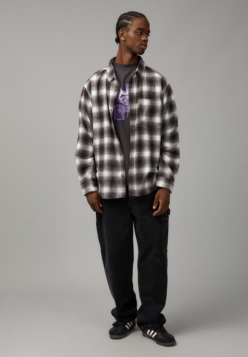 Factorie - Check Shirt - licorice white check