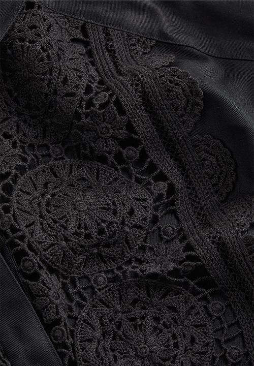 H&M - Lace-detail shirt - black