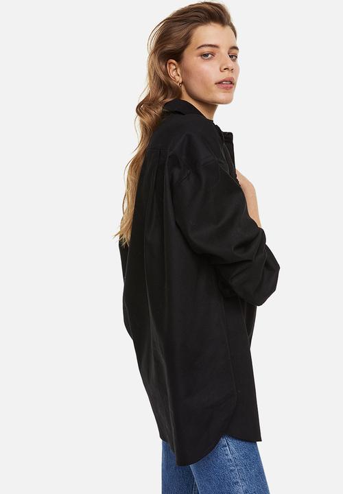 H&M - Lace-detail shirt - black