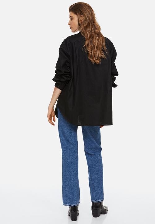 H&M - Lace-detail shirt - black
