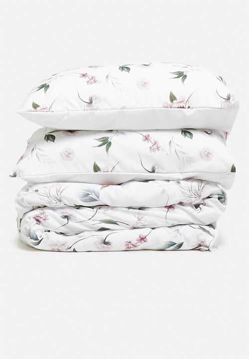 Sixth Floor - Spring flowers printed microfibre duvet cover set - multi