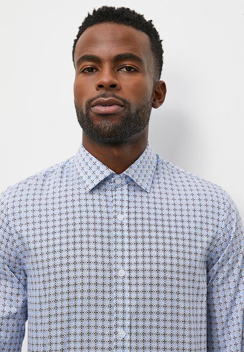 Superbalist - All over print l/s minimal shirt - blue
