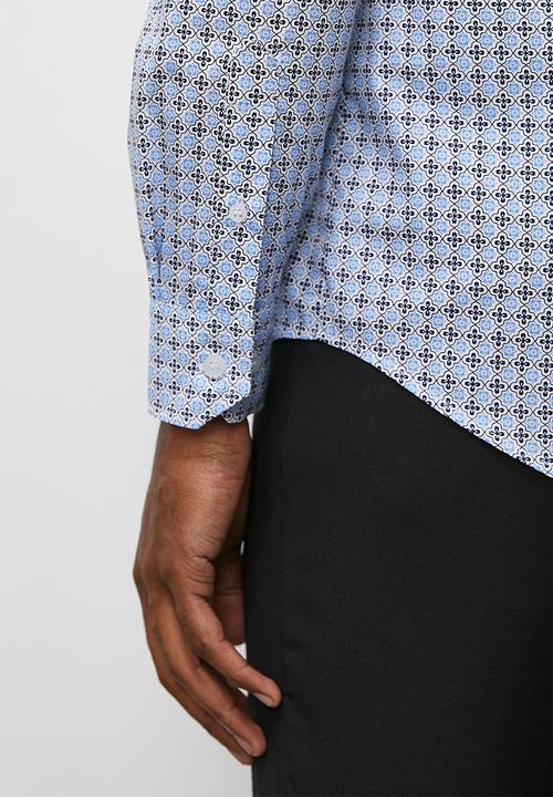 Superbalist - All over print l/s minimal shirt - blue