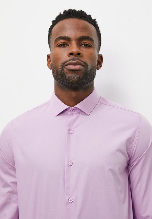 Superbalist - Easy care slim fit shirt - lilac