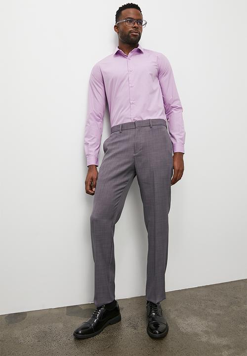 Superbalist - Easy care slim fit shirt - lilac