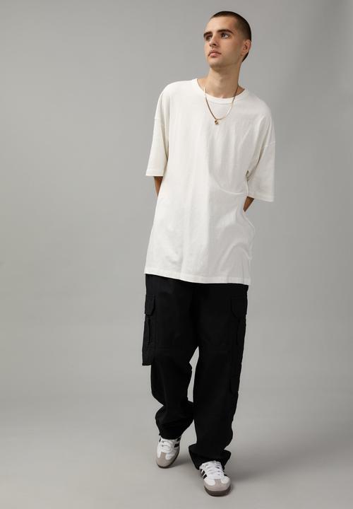 Factorie - Baggy rip stop cargo pant - black