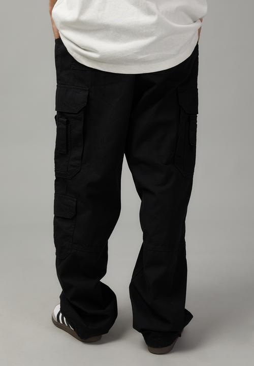 Factorie - Baggy rip stop cargo pant - black