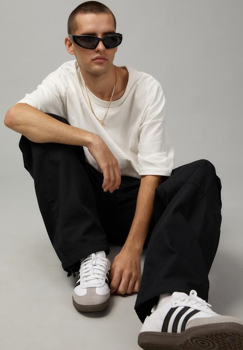 Factorie - Baggy rip stop cargo pant - black