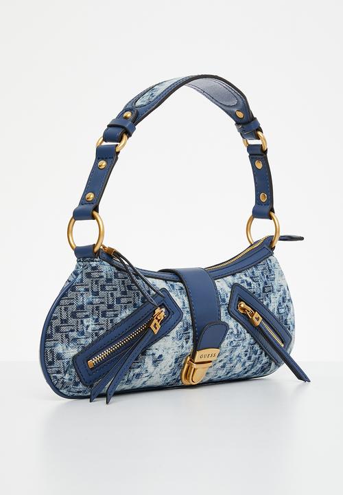 GUESS - Belle vintage tp zip shldr bag - denim logo