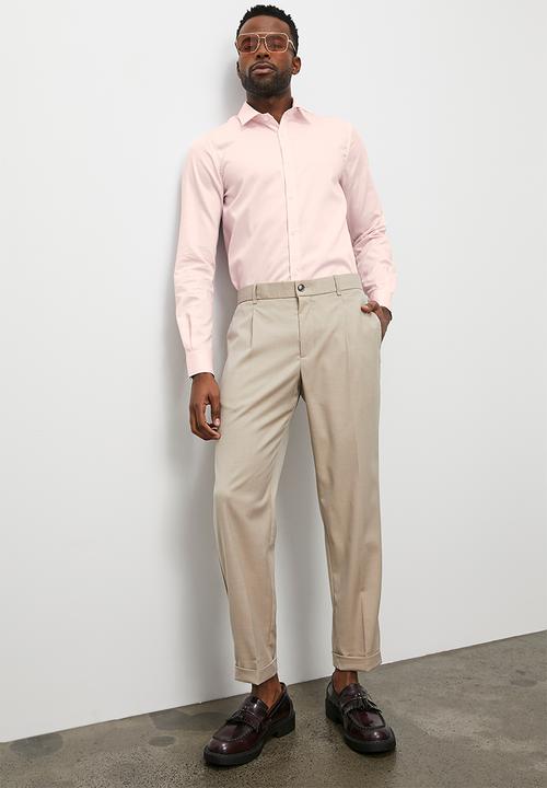 Superbalist - Stripe slim fit l/s shirt - pink