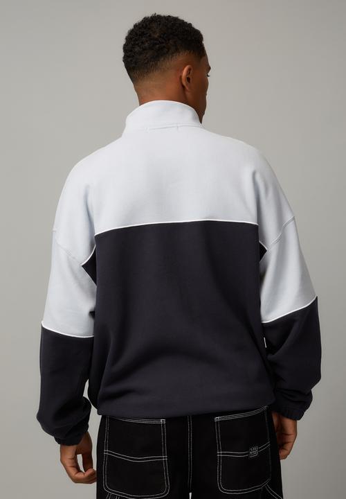 Factorie - Boxy qtr zip crew - artic ice navy/uc