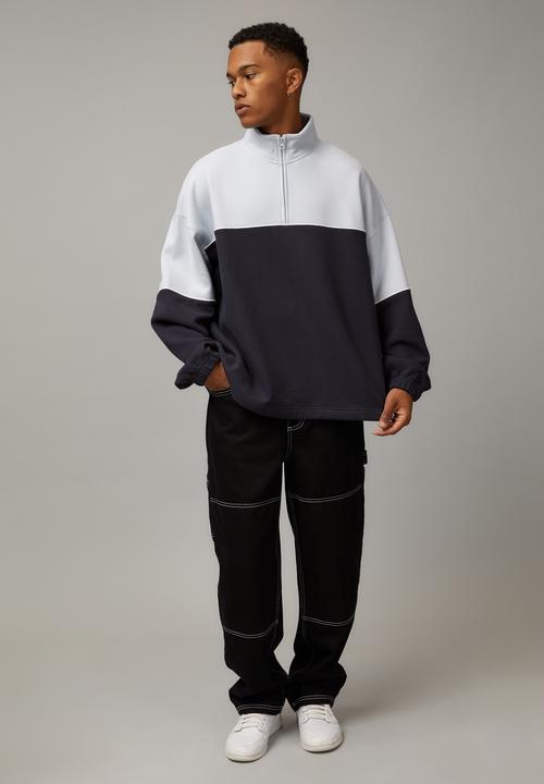 Factorie - Boxy qtr zip crew - artic ice navy/uc