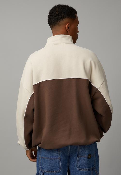 Factorie - Boxy qtr zip crew - cedar beige/uc