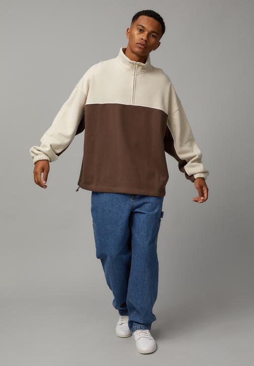 Factorie - Boxy qtr zip crew - cedar beige/uc