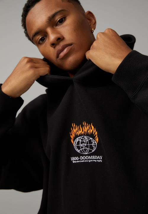 Factorie - Baggy graphic hoodie - black/doomsday