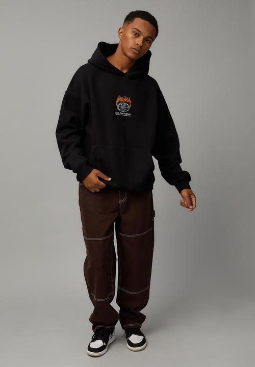 Factorie - Baggy graphic hoodie - black/doomsday