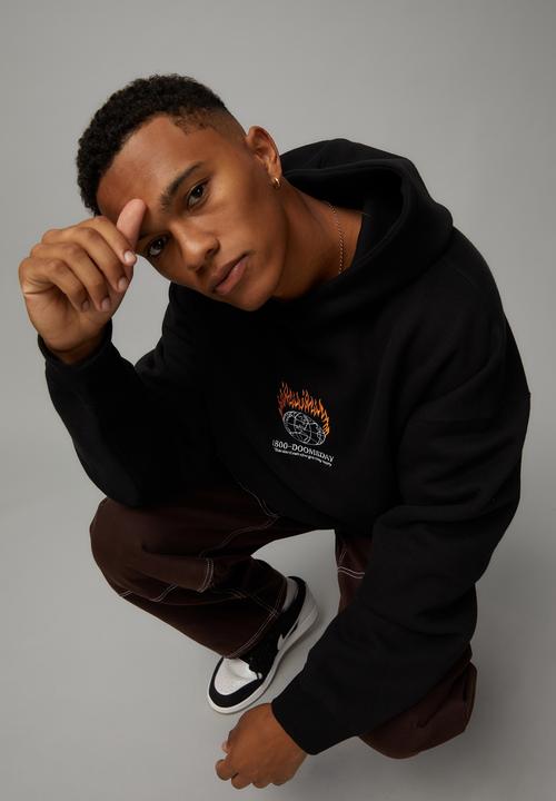 Factorie - Baggy graphic hoodie - black/doomsday