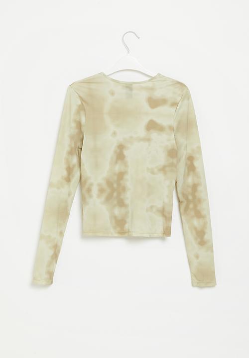Factorie - Sheer long sleeve top - heat map & neutral