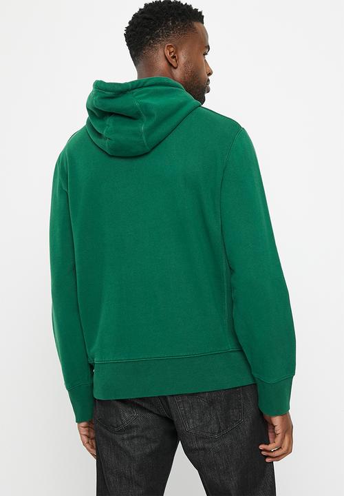 Superdry. - Code surplus logo hood - green