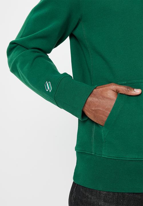 Superdry. - Code surplus logo hood - green
