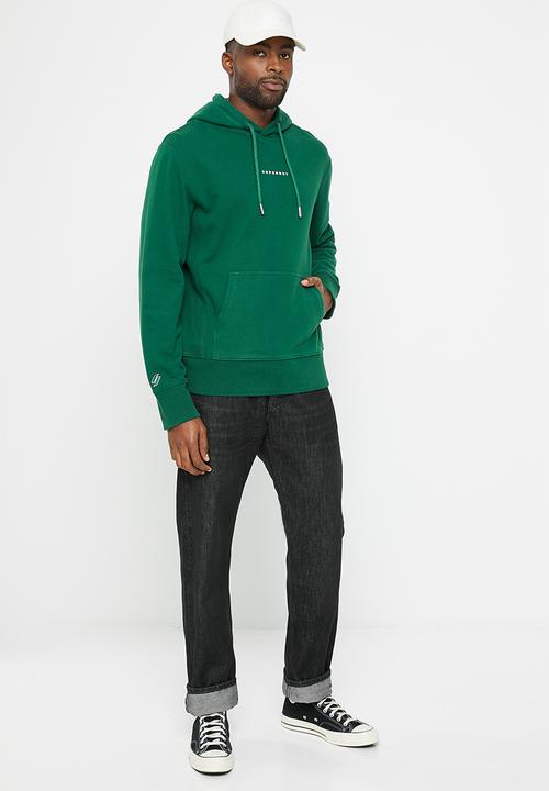 Superdry. - Code surplus logo hood - green