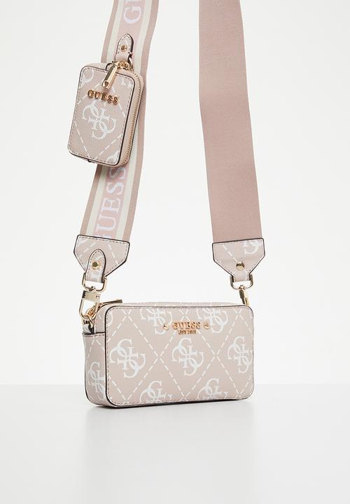 GUESS - Rea mini crossbody camera-rosewood logo