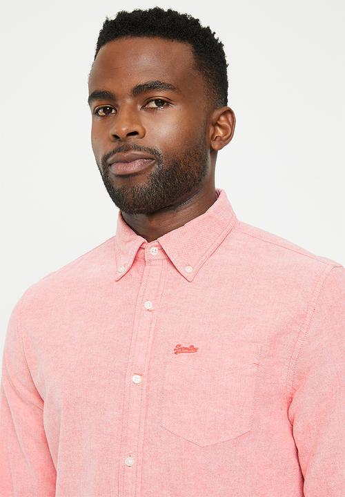 Superdry. - Vintage washed oxford shirt - americana red