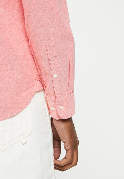 Superdry. - Vintage washed oxford shirt - americana red