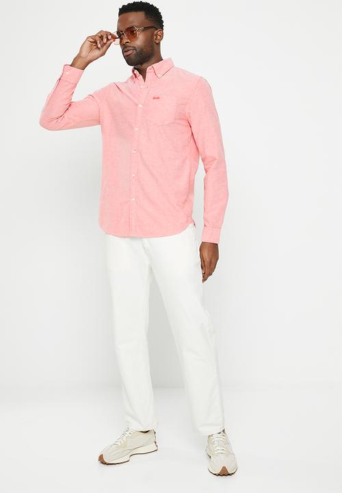 Superdry. - Vintage washed oxford shirt - americana red