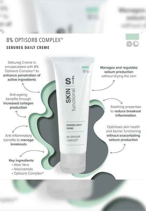 SKIN functional - 8% Optisorb Complex™, SebuReg Daily Crème