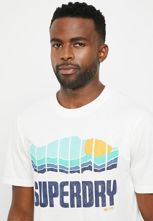 Superdry. - Vintage great outdoors tee - natural white marl