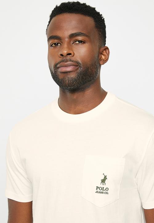 POLO - Mens pjc short sleeve pocket tee - stone 
