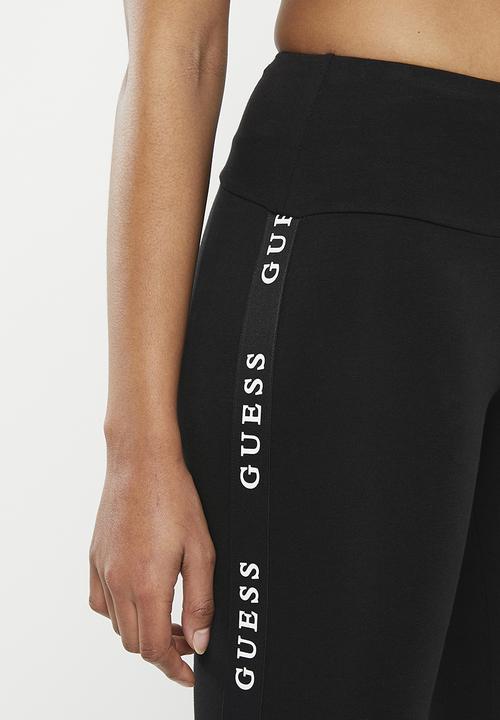 GUESS - Lds aline leggings 4/4 eco J. str - black