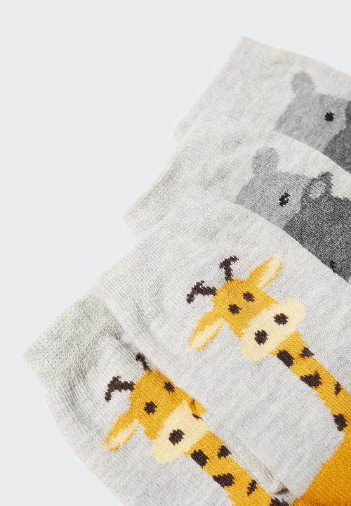 MANGO - Socks animals - grey