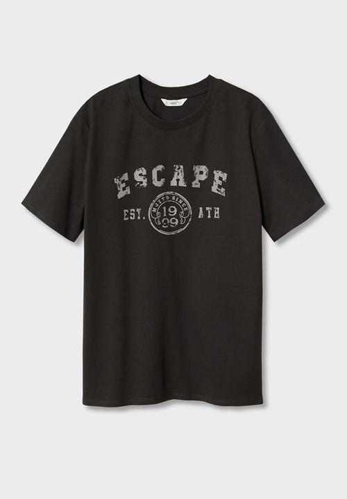 MANGO - T-shirt escape - black