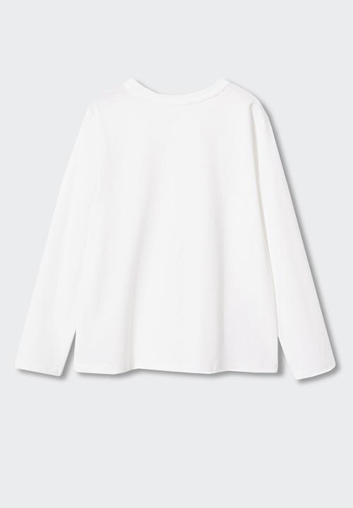 MANGO - T-shirt fototext - off white