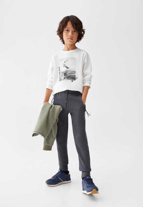 MANGO - T-shirt fototext - off white