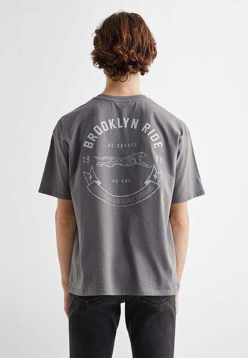 MANGO - T-shirt leo - charcoal