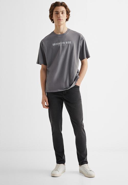 MANGO - T-shirt leo - charcoal