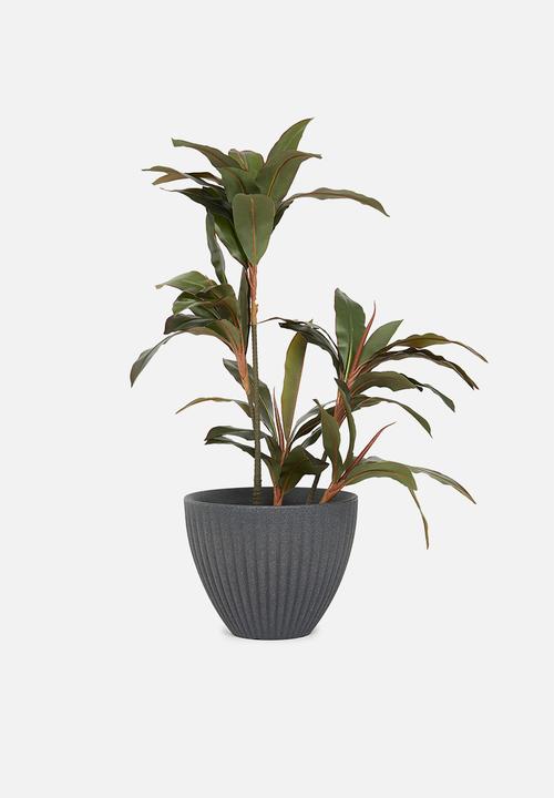 Ribbed silhouette planter - charcoal