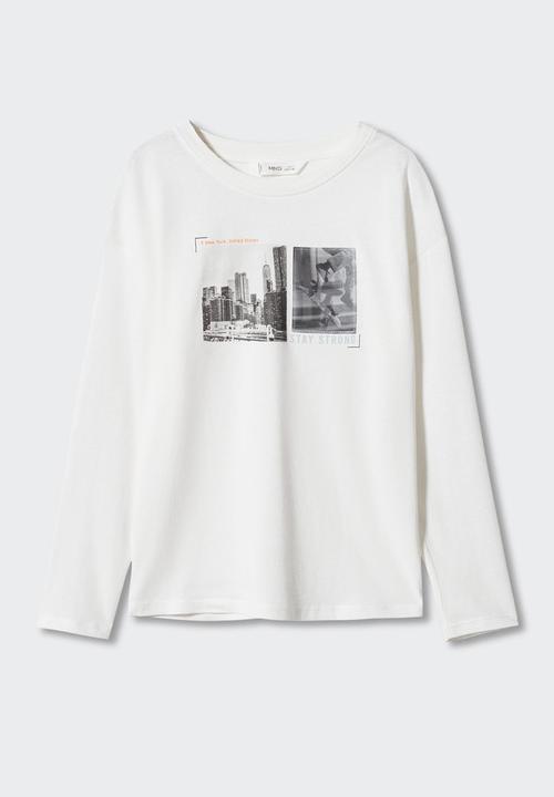 MANGO - T-shirt stay - off white