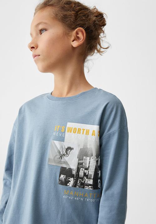 MANGO - T-shirt stay - blue