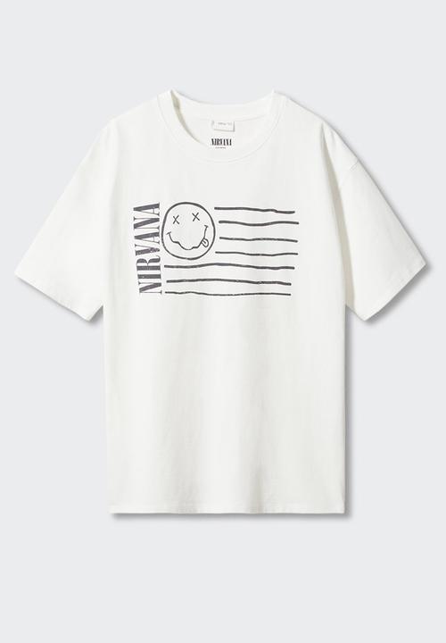 MANGO - T-shirt nirvana3 - off white