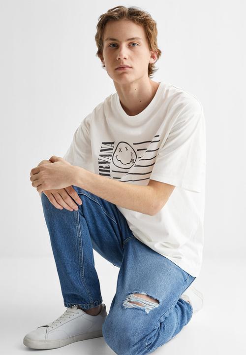 MANGO - T-shirt nirvana3 - off white