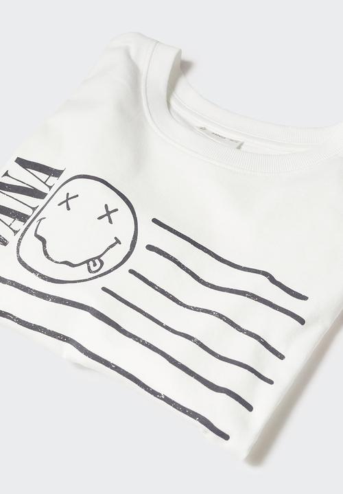 MANGO - T-shirt nirvana3 - off white