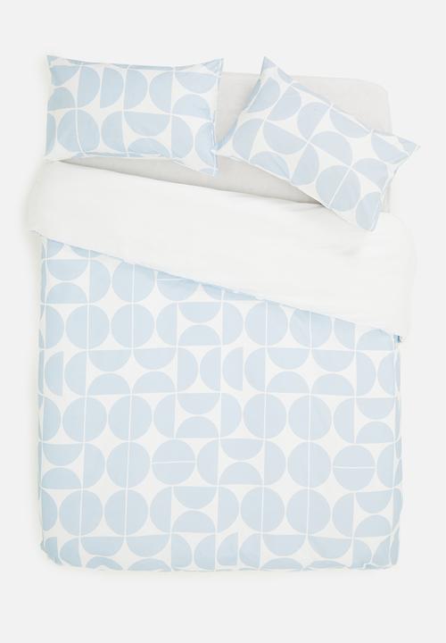 Sixth Floor - Lunar printed polycotton duvet cover set - blue