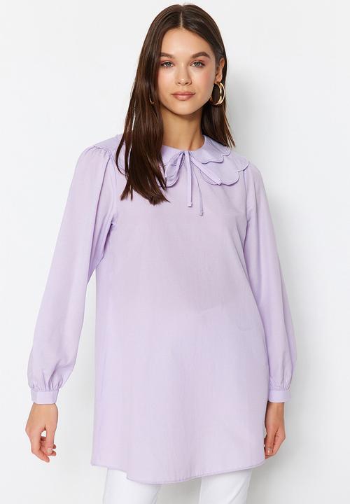 Trendyol - Peter pan collar tunic top - lilac
