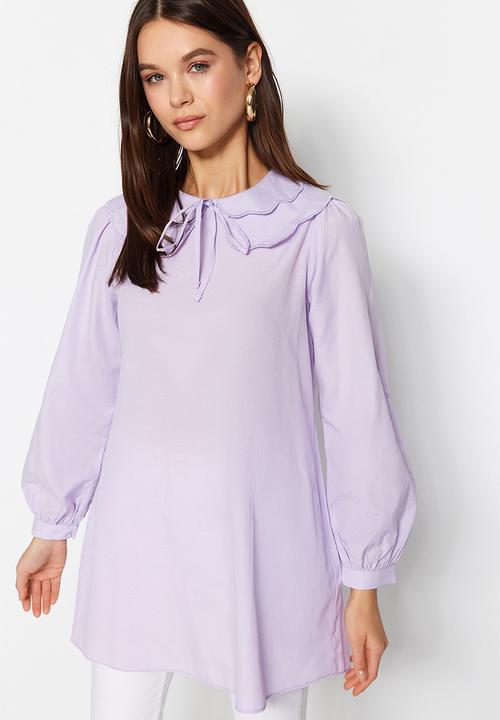 Trendyol - Peter pan collar tunic top - lilac