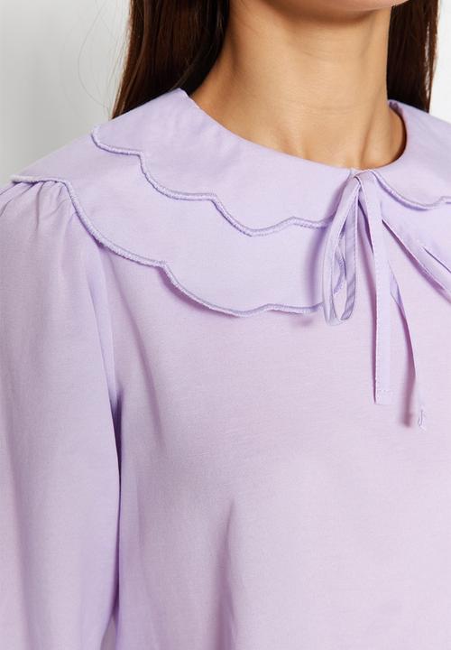 Trendyol - Peter pan collar tunic top - lilac